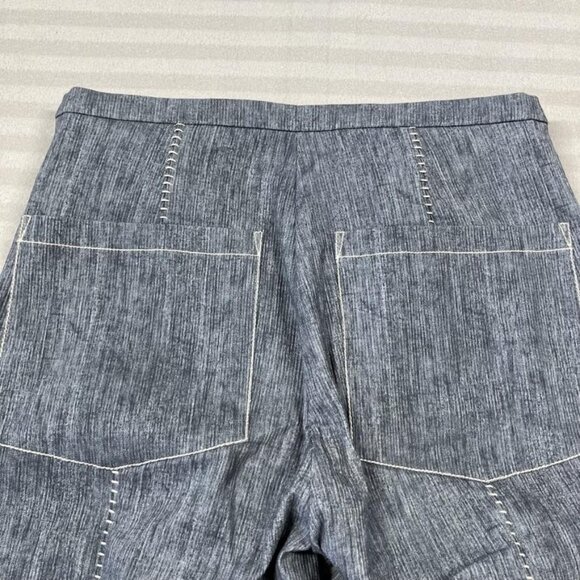 Annette Görtz Pants Womens 38 Straight Leg Denim Linen Stretch Button 32 Inseam - Picture 11 of 11